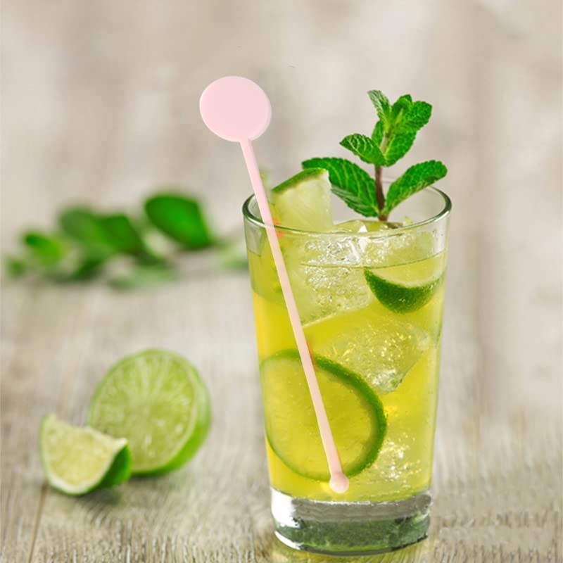 FOYARA 7 Inches Cocktail Swizzle Stick - Disc Top Drink Stirrers Plastic Coffee Whiskey Stirrers Pack of 50 - Image 2